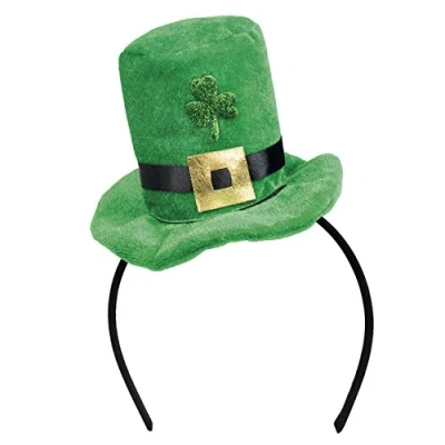 Bild av Boland 44908 Tiara Shamrock, diadem, grön svart, mjuk minihatt, Irland, St Patricks day, karneval, kostym, temafest