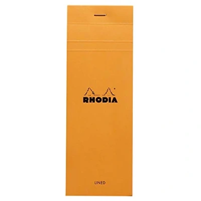 Bild av Rhodia 8600C anteckningsblock/shoppingblock nr 8, 7,4 x 21 cm 80 ark linjerade g, orange, 1 st
