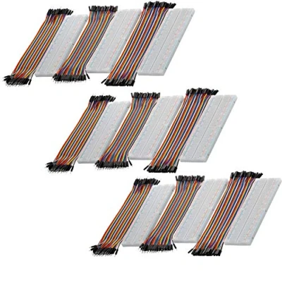 Bild av AZDelivery 3 x breadboard Kit 3x Jumper Wire m2m / f2m f2f + Set med MB102 kompatibel Arduino och Raspberry Pi inklusive en E Book!