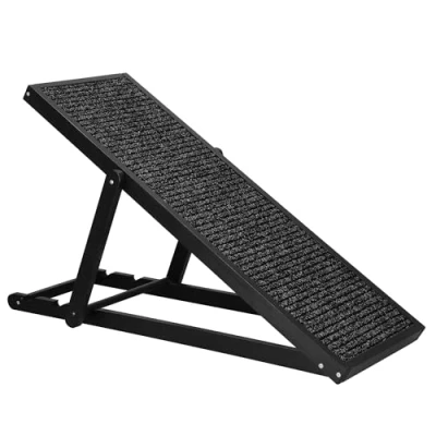 Bild av SPRINGOS Trä hundramp höjdjusterbar plattform 3 stegs ramp 103 x 35,5 cm max. belastning 60 kg vikbar