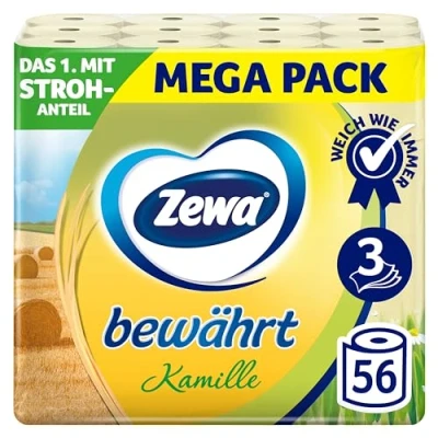 Bild av Zewa beprövad kamomill toalettpapper med rastdel 7 x 8 rullar