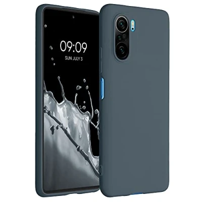 Bild av kwmobile fodral kompatibelt med Xiaomi Poco F3 mjukt smalt skyddande TPU silikonskydd mörk skiffer