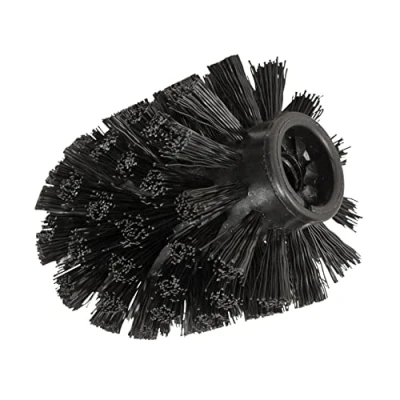Bild av WENKO 19581100 Reservborsthuvud med adapter svart Ø 6,5 cm, för toalettborstuppsättningar, plast, x 8,8