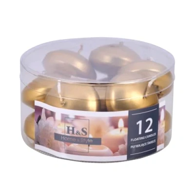 Bild av DONAU HOME Set simljus/guld/12 stycken/2,8 x Ø 4,8 cm/4 timmar brinntid/simljus vax Sans parfym/flytande varma värmeljus ljus/för middag, bröllop, pool