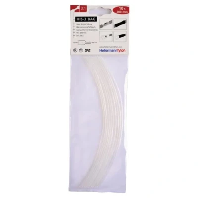 Bild av Hellermann Tyton HIS 3 Bag 1,5/0,5 Krympslang x 200 mm, 10 pack Transparent