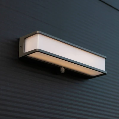 Bild av LUTEC LED solcellsbelysning Doblo med sensor, bredd 35cm