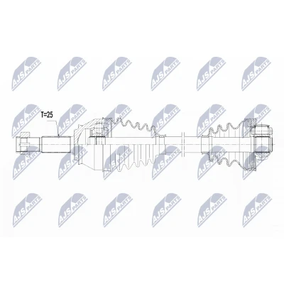 Bild av NTY NPW FT 025 Arbre de transmission Essieu avant gauche 505 FIAT: Doblo I Break, Cargo, Palio 3/5 portes