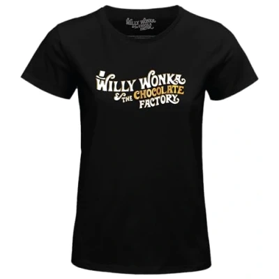 Bild av cotton division Willy Wonka &quot;Willy Logo&quot; WOWONKATS002 T shirt för dam, svart, storlek S, S