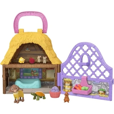 Bild av Mattel Disneys Önskan, minidocklekset, Star och Valentino från Rosas, bärbart set med geten Star, leksaksfigurer tio tillbehör, reseleksaker HRH75
