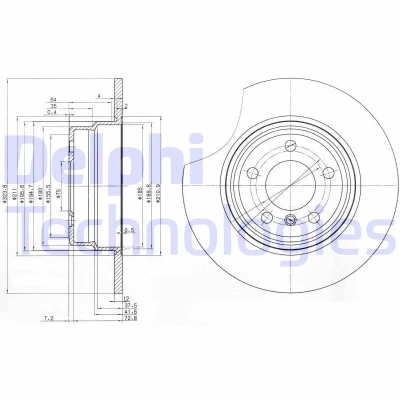 Bild av DELPHI BG3629 Disque de frein 324 12 5 plein huilé non traité sans roulement roue, bague ABS BMW: X5