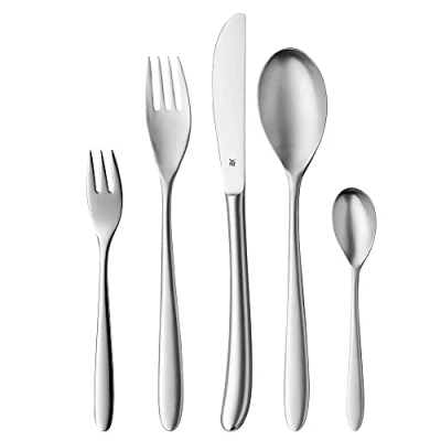 Bild av WMF Silk Advans bestickset för 12 personer, 60 delar, monobloc kniv, Cromargan matt rostfritt stål, diskmaskinssäker