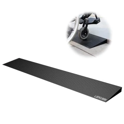Bild av LIEKUMM gummirullstol ramp 3 cm hög halkfri yta tröskelramp för rullstolsvullar dörröppningar och badrum (RTR90) 91cm x 15cm 2.5cm svart