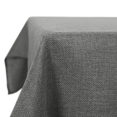 Bild av Deconovo Rektangulär, vattentät bordsduk med linneeffekt, för utomhus, 130 x 200 cm, grå
