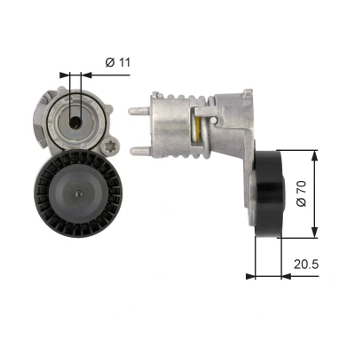 Bild av GATES FleetRunner Micro V Kit T39117 Poulie Tendeur VOLVO: C30, V40 3/5 portes, V50, FORD: Focus 2