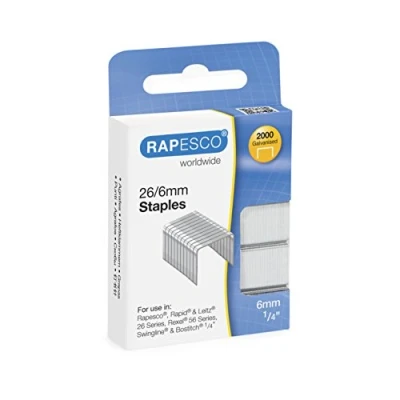 Bild av Rapesco S2662MA3 26/6 mm (nr.56) galvaniserade häftklamrar, låda med 2000