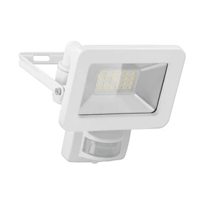 Bild av goobay 53880 LED strålkastare rörelsedetektor utomhus 20 W/PIR sensor utomhusstrålkastare IP44/neutralt vitt ljus 1700 lm/LED väggmontering/trädgårdsstrålkastare/vit