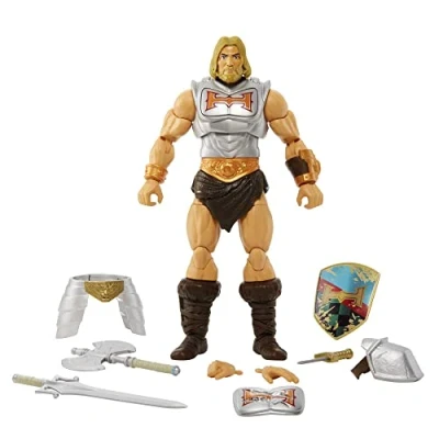 Bild av Masters of the Universe Masterverse Battle Amor He Man actionfigur med tillbehör, 18 cm MOTU samlarpresent, HDR45