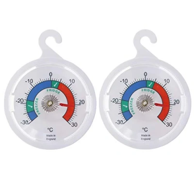Bild av Tvåpack kylskåpstermometer urtavla kylskåpstermometer, 65 mm kyl och frys termometer med färgade zoner