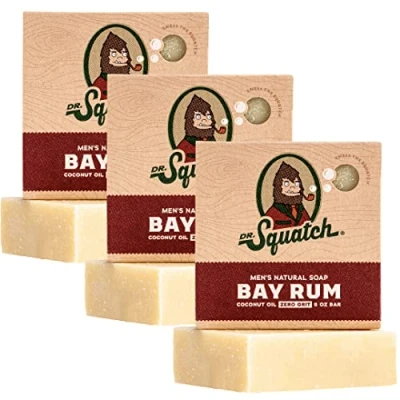 Bild av Dr. Squatch All Natural Soap Bar for Men, 3 Pack Bay Rum