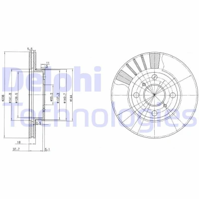 Bild av Bromsskiva DELPHI BG3424