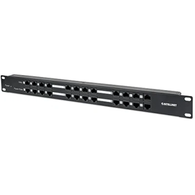 Bild av Intellinet 720342, RJ 45, Cat5e, Svart, Metall, Stativmontering, 1U