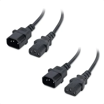 Bild av Cable Matters (2 pack) C13 till C14 nätsladd 2 m