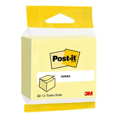 Bild av Post it lappar 76mm x76mm 3M ljusgul 450 ark