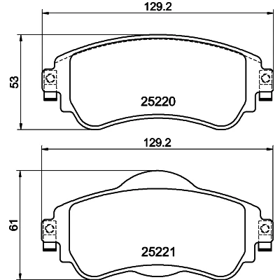 Bild av HELLA 8DB 355 015 931 Jeu de plaquettes frein non préparé pour indicateur d&#039;usure avec vis d&#039;étrier CITROËN: C4 II 5 portes, DS4 portes