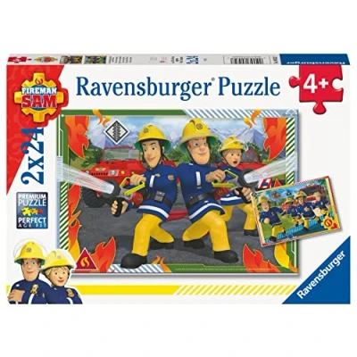 Bild av Ravensburger pussel 80532 brandman Sam och hans team 2 x 24 bitar för barn från 4 år