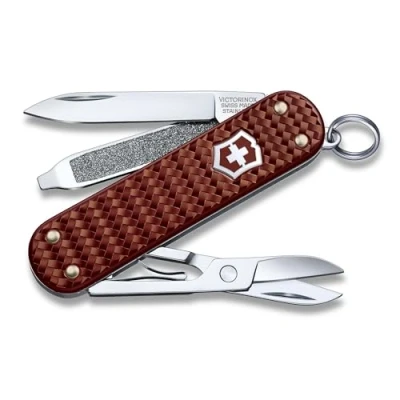 Bild av VICTORINOX Fickkniv Classic Precious Alox, 5 funktioner, multiverktyg med sax, skruvmejsel, nyckelring, inklusive presentförpackning, Hazel Brown