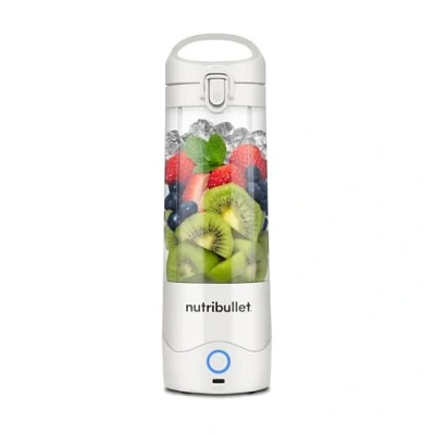 Bild av nutribullet lätt portabla blender, 475 ml BPA fri Tritan, miniblender med 4 punktsblad i rostfritt stål, multifunktionell USB C laddare, 15+ blandningscykler, Vit, NBP003W