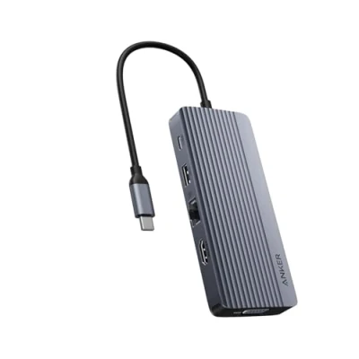 Bild av Anker Dual Display USB C Hub (10 i 1), 4K@30Hz HDMI skärm med 100W Max strömleverans, 5 Gbit/s och A dataportar, för MacBook, Lenovo, Dell XPS, HP Bärbara datorer A83C20A1