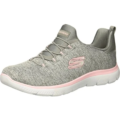Bild av Skechers Arch Fit Keep It Up träningsskor för kvinnor 4 UK ljusgrå/rosa