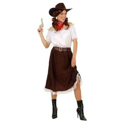 Bild av Widmann Kostym cowgirl, blus, kjol, bälte och hatt, vilda västar, karneval, temafest