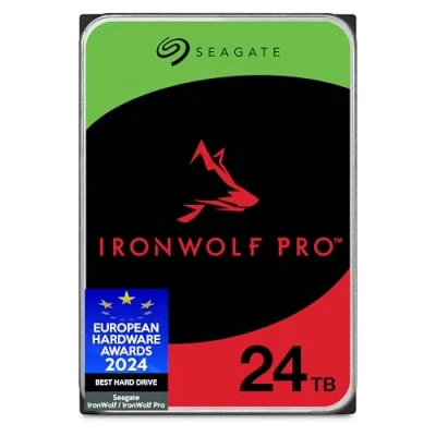 Bild av Seagate IronWolf Pro 24 TB, NAS Interna hårddiskar, 3.5 Inch, 7200 U/Min, CMR, 256 MB Cache, SATA 6 GB/S, incl. 3 år Rescue Service, Modellno.: ST24000NTZ02
