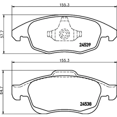 Bild av HELLA 8DB 355 013 341 Jeu de plaquettes frein non préparé pour indicateur d&#039;usure CITROËN: C4 II 5 portes, Picasso 1, I Grand