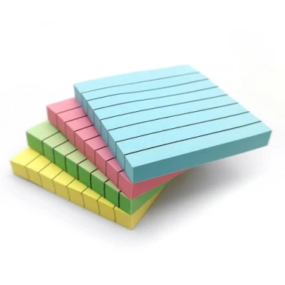 Bild av klisterlappar fodrade post it pastellfärg starka självhäftande klibbiga dynor att göra listdynor Anteckningsblock för hem, kontor och skola Memo Pads Förpackning med 4 100