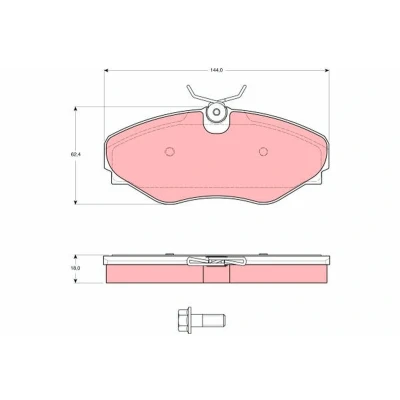 Bild av TRW GDB1574 Jeu de plaquettes frein non préparé pour indicateur d&#039;usure avec vis d&#039;étrier accessoires RENAULT: ESPACE 3, Avantime