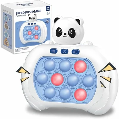 Bild av Azyh Quick Push Game Fidget Toys Pro för barn vuxna, handhållen spel snabb pusselspelmaskin, tryckbubbla stressleksak, avlastning festgåvor, påskgåva pojkar flickor (vit panda)