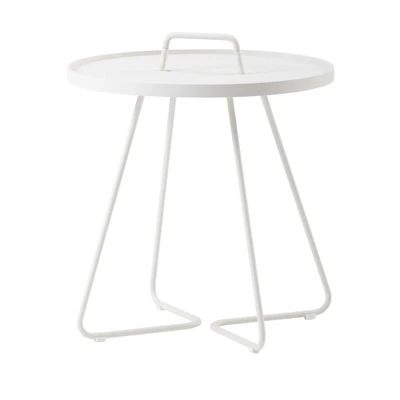 Bild av Cane line On the move side table Sidobord White Large Ø: 52 x H: 60 cm