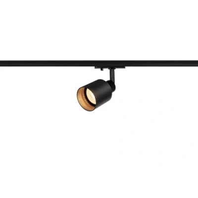 Bild av SLV PURI TRACK LED spårstrålkastare, svängbar och 1 fas spotlight, spot, taklampa, skensystem, interiörbelysning GU10, max. 50W, inkl. fasadapter, svart med glas