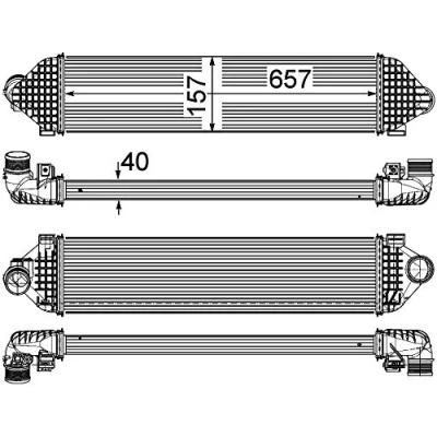 Bild av MAHLE ORIGINAL CI 248 000P Intercooler VOLVO: V60 I, V70 3, V40 Hatchback, FORD: MONDEO 4 Turnier