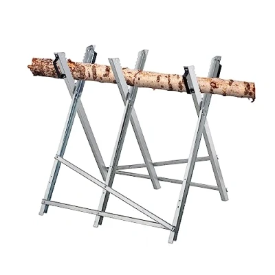 Bild av Relaxdays Sågbänk, träsågarbete, vikbar, sågram för motorsågar, HBT: 80 x 85 cm, träbock, stål, silver