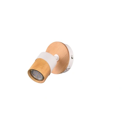 Bild av Trio Lighting Takspotlight Aruni av trä, 2 lampor vit