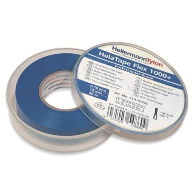 Bild av Hellermann Tyton HelaTape Flex 1000+ Eltejp 19 mm x 20 m Blå