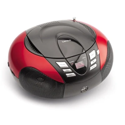 Bild av Lenco SCD 37 USB Portable FM Radio CD and player Red