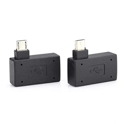 Bild av OTG adapter, 90 höger + vänster vinkel USB portadapter, Micro OTG, 2 pack kompatibel med Firestick 2:a gen, 3:e generationen och 4K, Android smartphones, surfplattor, Rii, Logitech Keyboards,