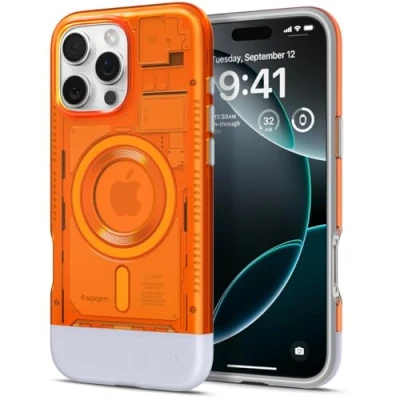 Bild av Spigen Classic C1 MagFit Skal Kompatibel med iPhone 16 Pro Max Case Fodral Tangerine
