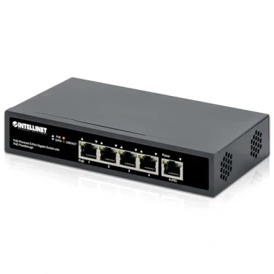 Bild av Intellinet 561808 Gigabit 5 portars switch med poe strömförsörjning svart