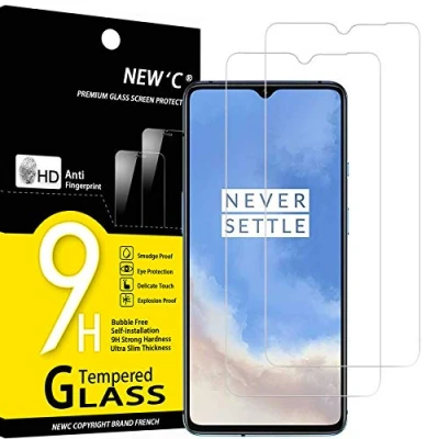 Bild av NEW&#039;C 2 Pack, skärmskydd i glas för OnePlus 7T, bubbelfri, 9H hårdhet, 0,33 mm ultratransparent, ultrabeständigt härdat
